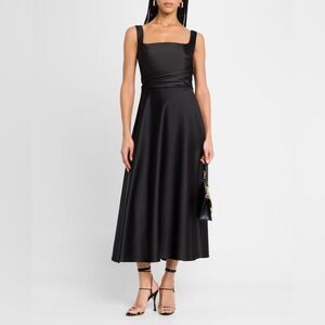 NWOT Ungaro Sleeveless A-Line Midi Dress Elegant Black Evening Dress, size 2